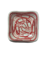 Load image into Gallery viewer, Small Square Vintage Hand Painted Bowl - Red Fish

