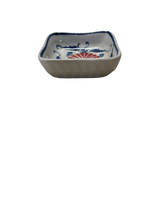 Load image into Gallery viewer, Small Square Vintage Hand Painted Bowl - Red &amp; Blue
