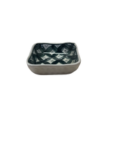 Load image into Gallery viewer, Small Square Vintage Hand Painted Bowl - Black Lattice
