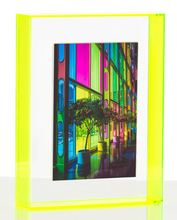 Load image into Gallery viewer, Float Frame with magnetic photo holder 4x6 - Neon Yellow
