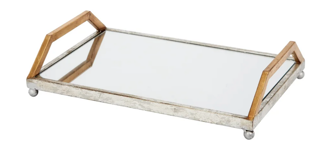 Gold Leaf & Siler Leaf Mirror Tray