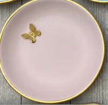 Load image into Gallery viewer, Pink accent dish with gold bee
