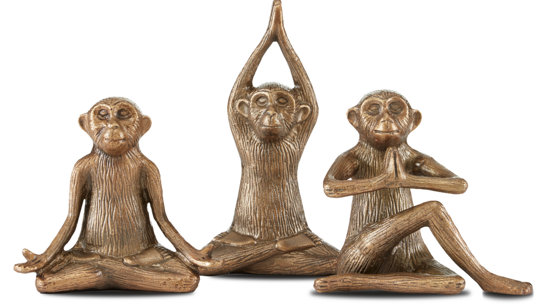 Zen Brass Monkey Set of Three