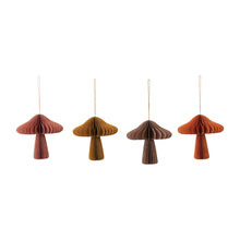 Load image into Gallery viewer, Paper Folding Mushroom Ornament - Orange/5&quot;
