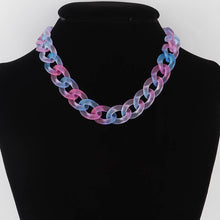 Load image into Gallery viewer, Gradient Curb Chain Necklace: Gold Pink
