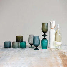 Load image into Gallery viewer, Hand-Blown Etched Drinking Glass/Votive - Navy Blue
