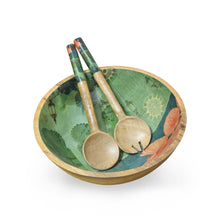 Load image into Gallery viewer, Spring Bloom Salad Bowl with Salad Servers
