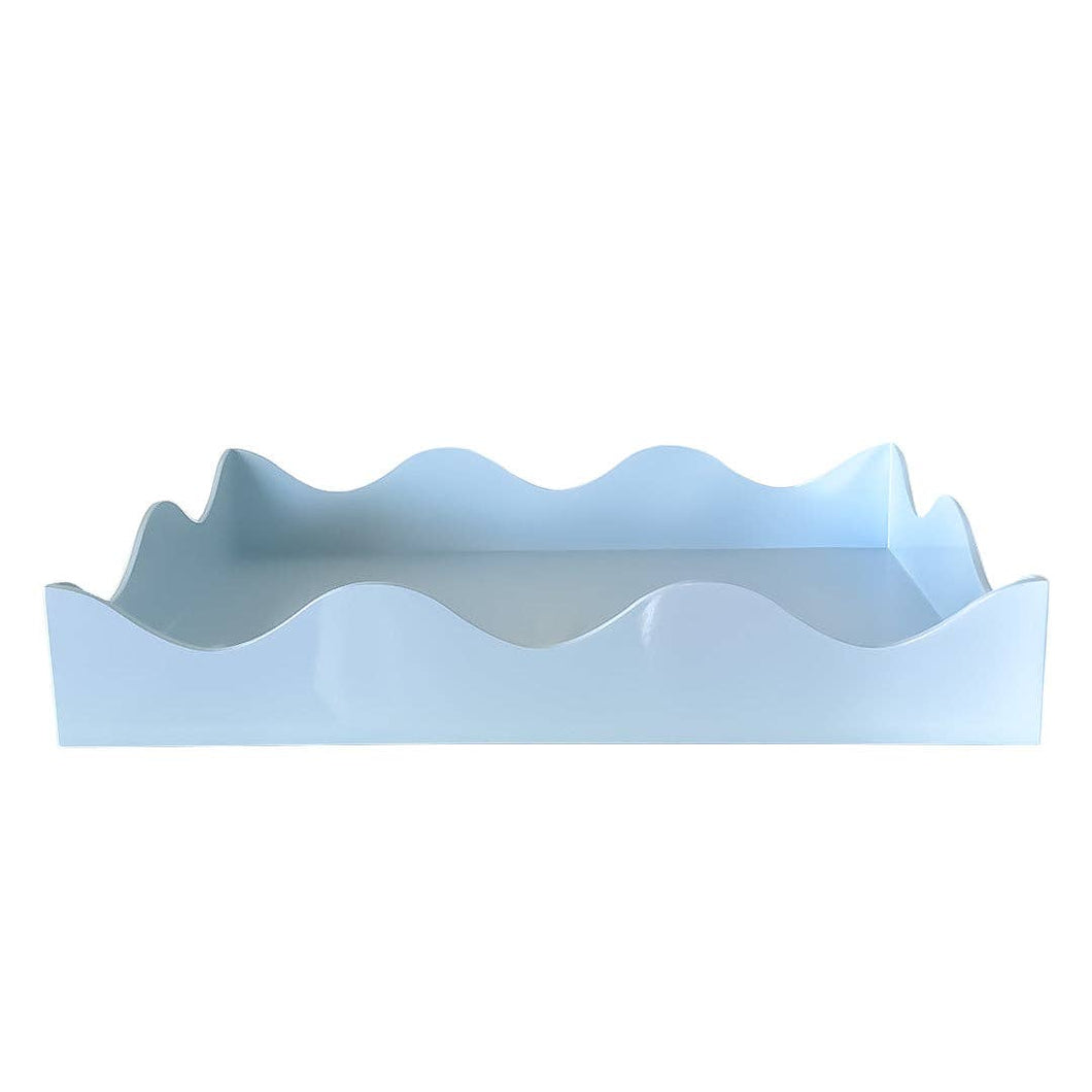 Scalloped Lacquered Tray, Sky