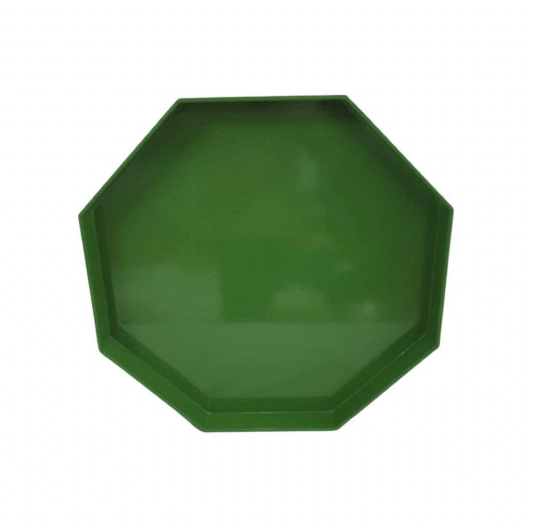 Large Octagonal Lacquered Tray - Emerald