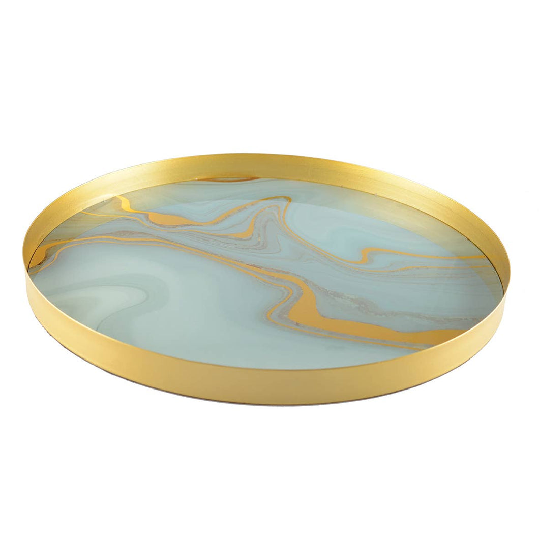 Round Marbleized tray