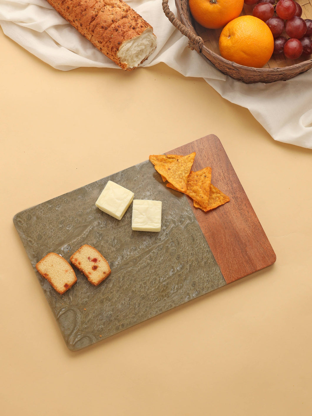 Brown Resin & Wood Cheese Board- Medium