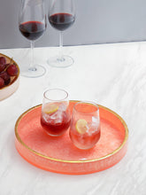 Load image into Gallery viewer, Pink Resin Round Serving  Tray
