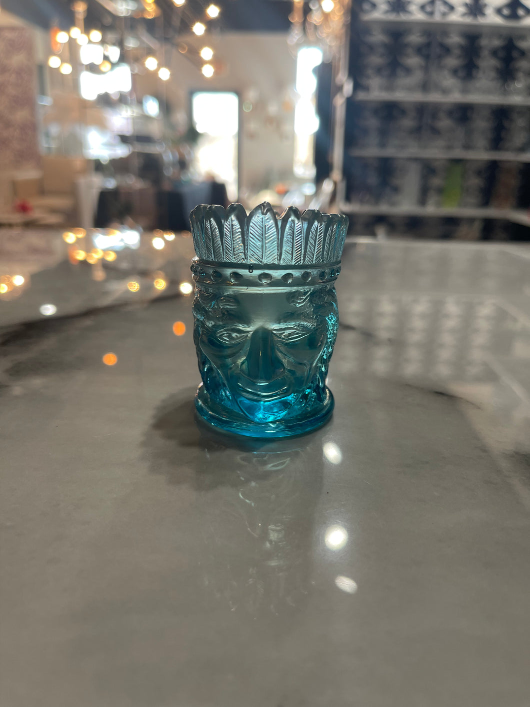 Indian Toothpick Holder - Iridescent Turquoise