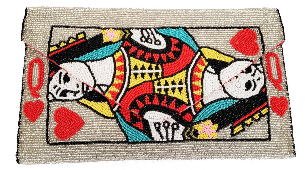 BEADED CLUTCH QUEEN OF HEART