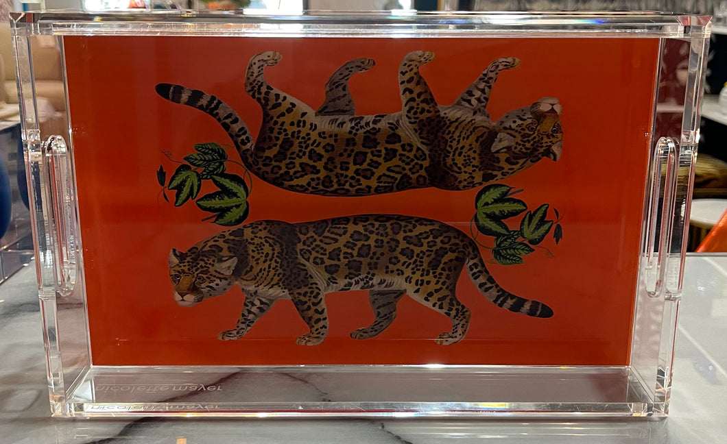 Leopard Seeing Double Acrylic Vanity Tray