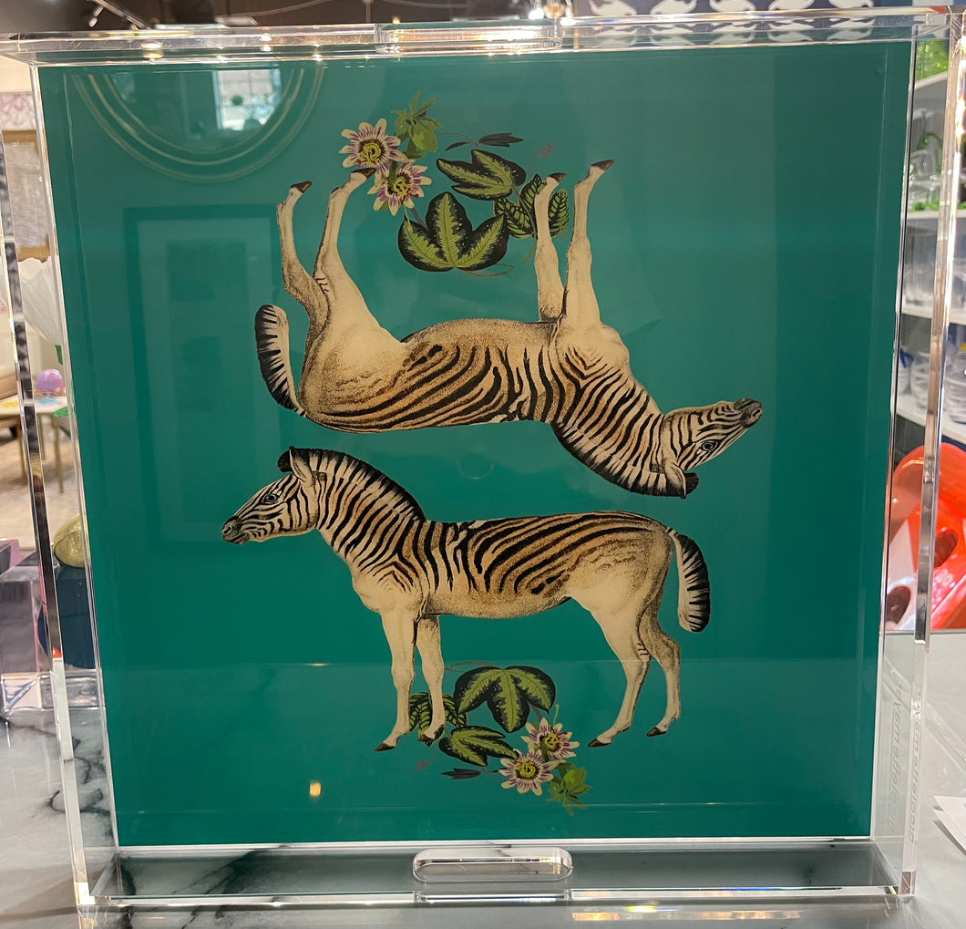 Zebra Seeing Double Acrylic Tray