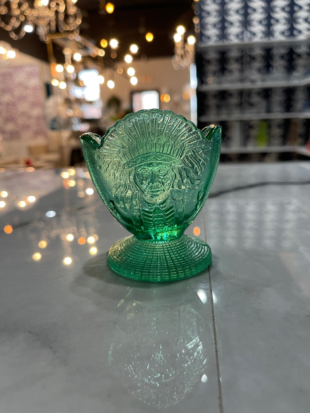 Indian Toothpick Holder - Transparent Green