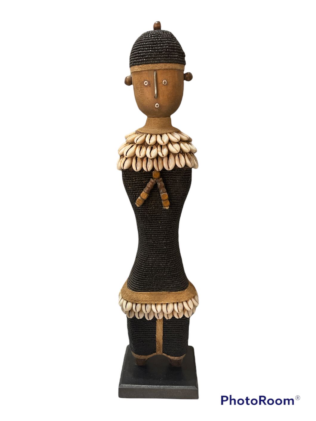 African Beaded Namji Fertility Doll in Black