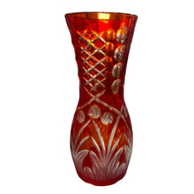 Load image into Gallery viewer, Bohemian Cut Ruby Crystal Vase
