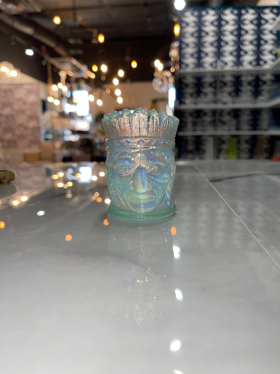 Indian Toothpick Holder - Iridescent Clear