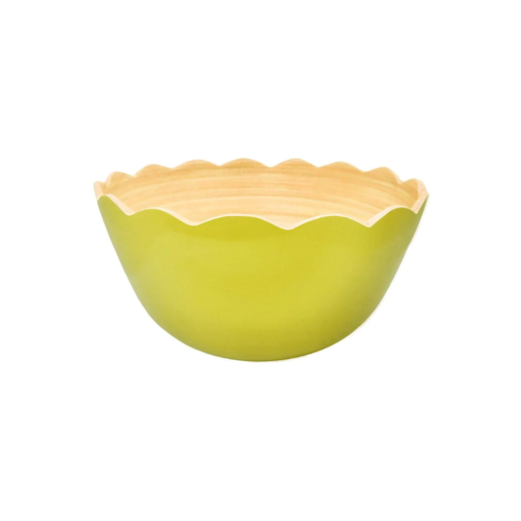 Laura Park Scalloped Bamboo Dip Bowl - Green