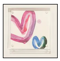 Pink and Blue Acrylic Block Heart - Mini