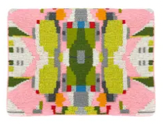 Poppy Pink Beaded Clutch