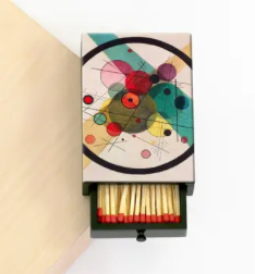 Kandinsky Abstract Art Circles Wooden Matchbox