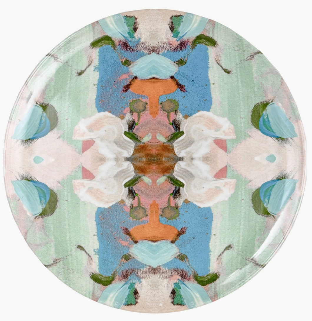 Monet's Garden Blue Melamine Plate