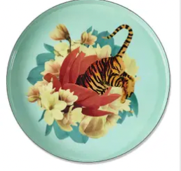 Tiger Flower Round Tray