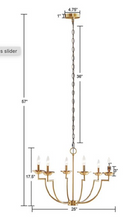 Load image into Gallery viewer, Gold Curved 6-Light Chandelier
