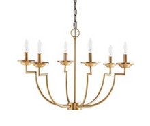 Load image into Gallery viewer, Gold Curved 6-Light Chandelier
