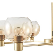 Load image into Gallery viewer, Modern Ombre Glass Globe 6-Light, Gold Chandelier
