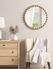 Load image into Gallery viewer, Round Iron Framed Wall Mirror, Gold
