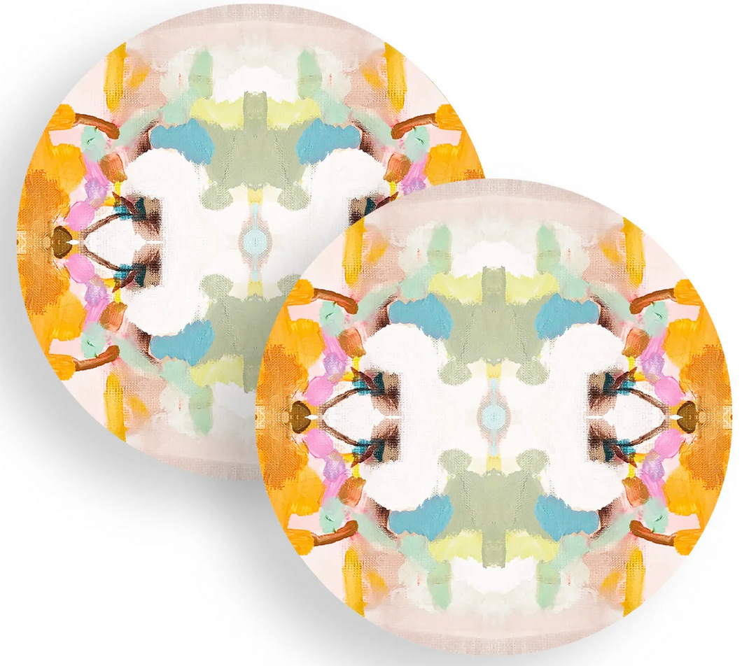 Laura Park Acrylic Coasters Set of 2 - Orange Crush