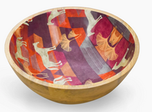 Load image into Gallery viewer, Gold Horse Salad Bowl with Salad Servers
