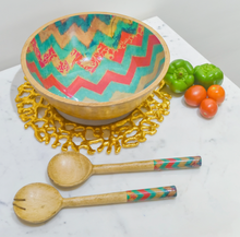 Load image into Gallery viewer, Sunrise Springs Salad Bowl with Salad Servers
