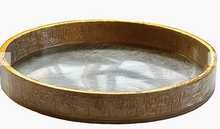 Load image into Gallery viewer, Brown Resin Round Serving Tray
