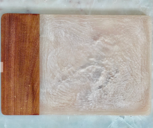 Load image into Gallery viewer, Ivory Resin &amp; Wood Cheese Board- Medium
