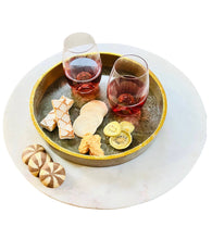 Load image into Gallery viewer, Brown Resin Round Serving Tray
