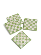 Load image into Gallery viewer, Green Check Resin Coaster Set of 4
