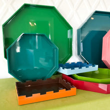 Load image into Gallery viewer, Medium Octagonal Lacquered Tray - Eraser Pink
