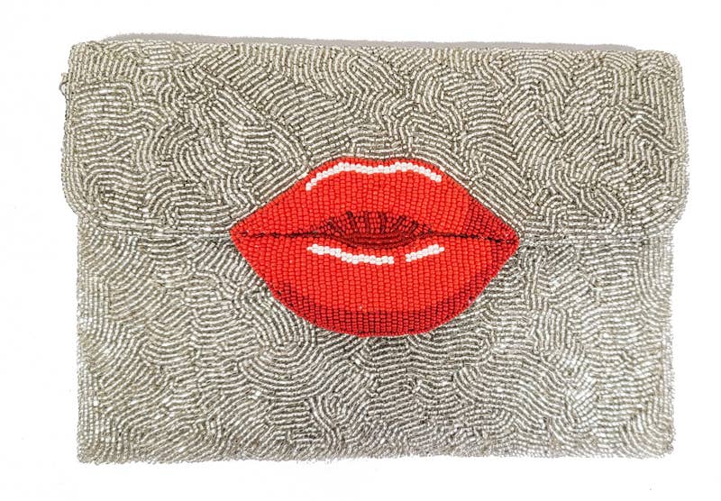 BEADED LIP CLUTCH