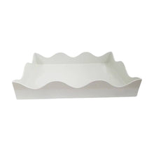 Load image into Gallery viewer, Large Scalloped Lacquered Tray - White
