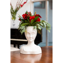 Load image into Gallery viewer, Vase, Female Head, White Glazed Ceramic
