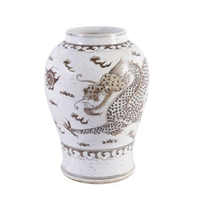 Load image into Gallery viewer, Brown Hong Wu Flaring Rim Jar Dragon Motif
