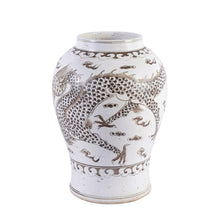 Load image into Gallery viewer, Brown Hong Wu Flaring Rim Jar Dragon Motif
