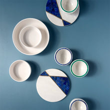 Load image into Gallery viewer, Stone Marble Platter with Lapis Brass
