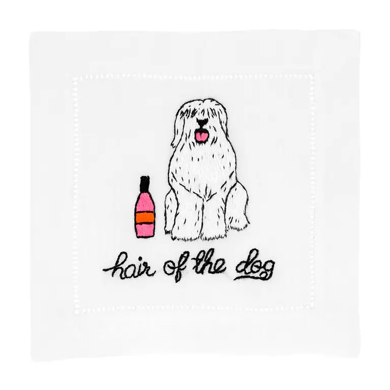 Embroidered Cocktail Napkins- Hair of The Dog