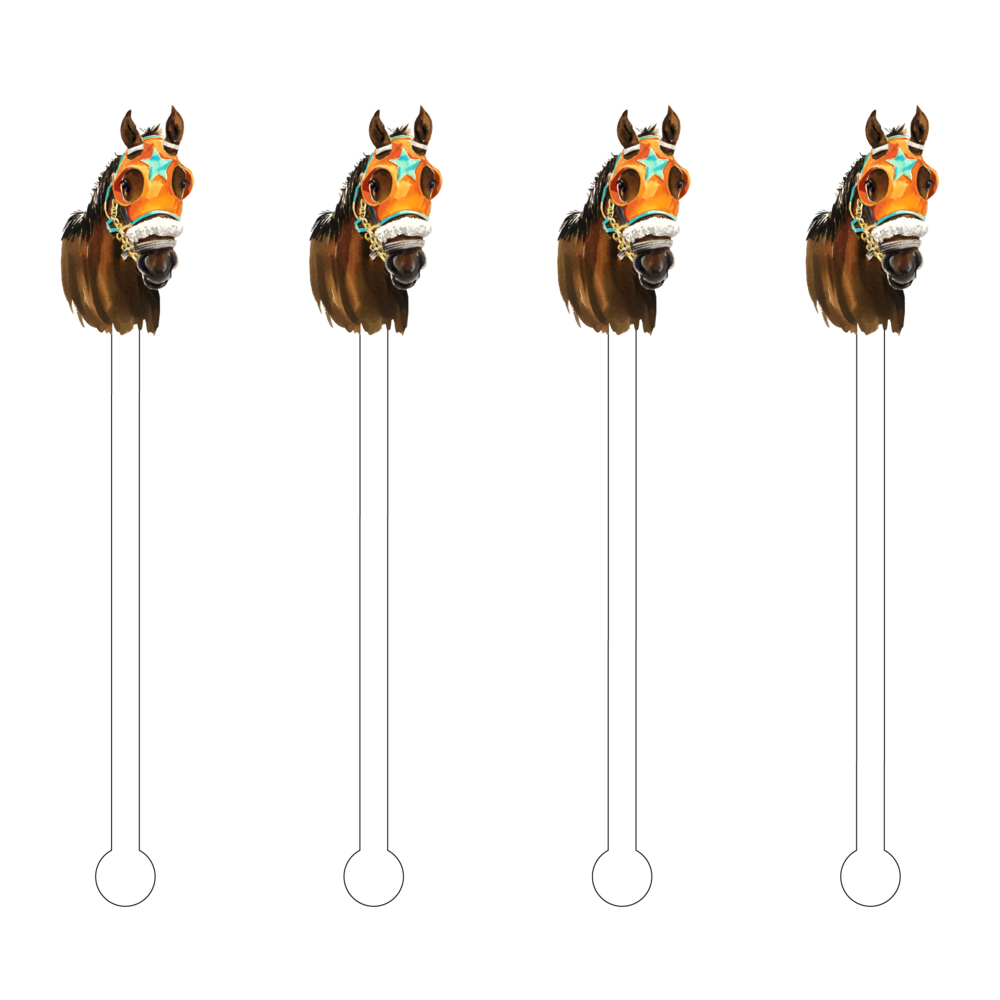 Derby Horse Acrylic Stir Sticks